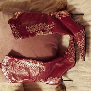 Bronz Leather Boots size 9